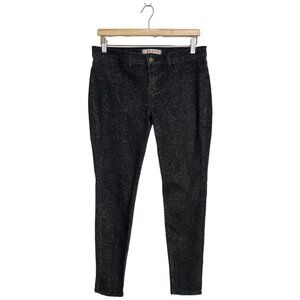 NEW J BRAND Matte Boa Print Jean Leggings Size 30 Charcoal Gray Snake